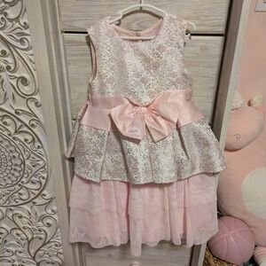 Blueberi Boulevard Pink Floral Lace Dress